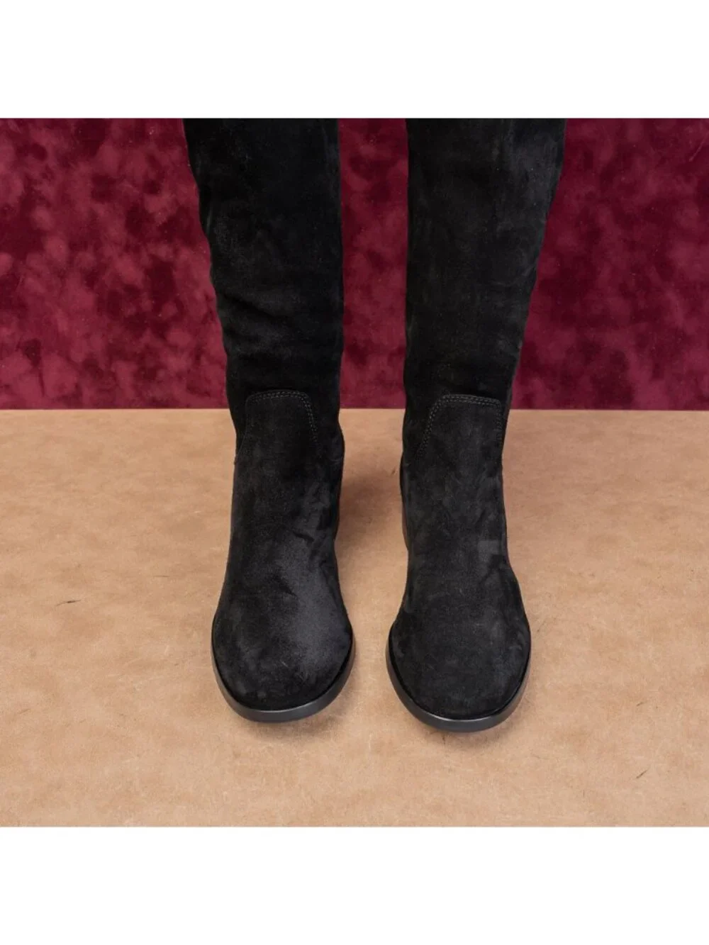 La Canadienne Women Cat Black Suede OTK Stretch Fashion Fall Boots sz 8.5